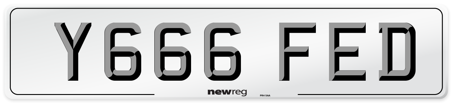 Y666 FED Number Plate from New Reg